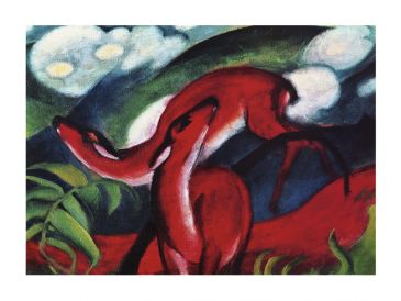 Reprodukce - Expresionismus - The red Deer, Franz Marc