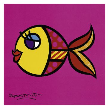 Reprodukce - Pop a op art - Swimmingly Pink, Romero Britto